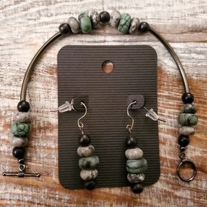 Handmade bracelet and earring set
